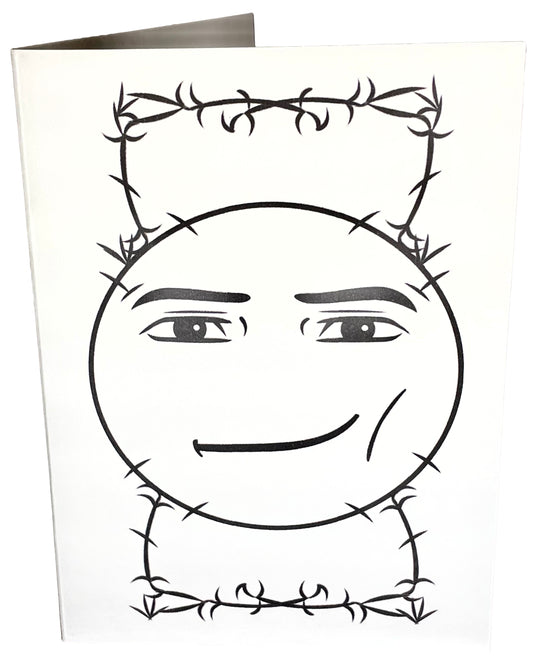 Meme Man Face With Design Greeting Card