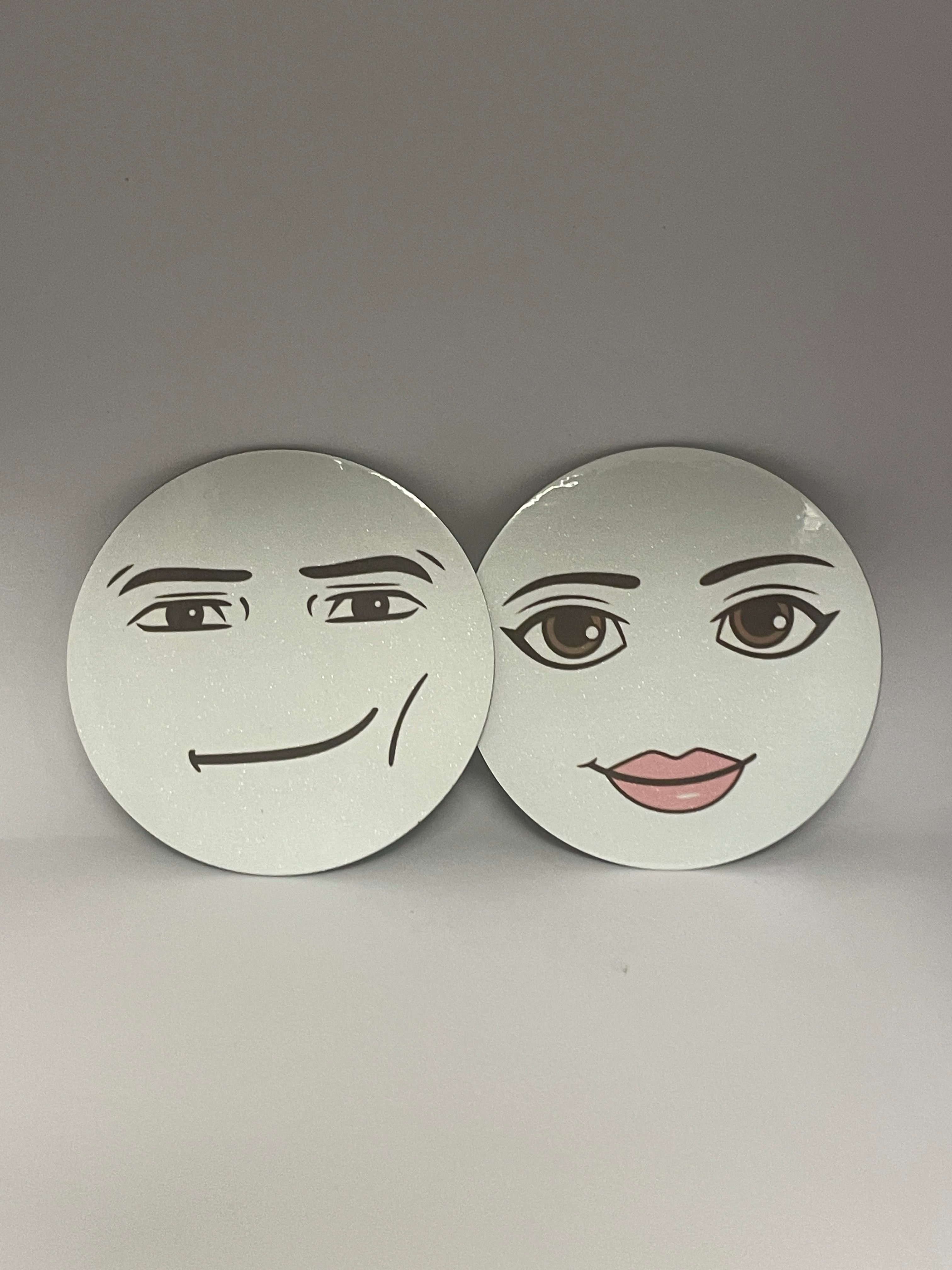 Meme Man AND Woman Face GLITTERY MAGNET