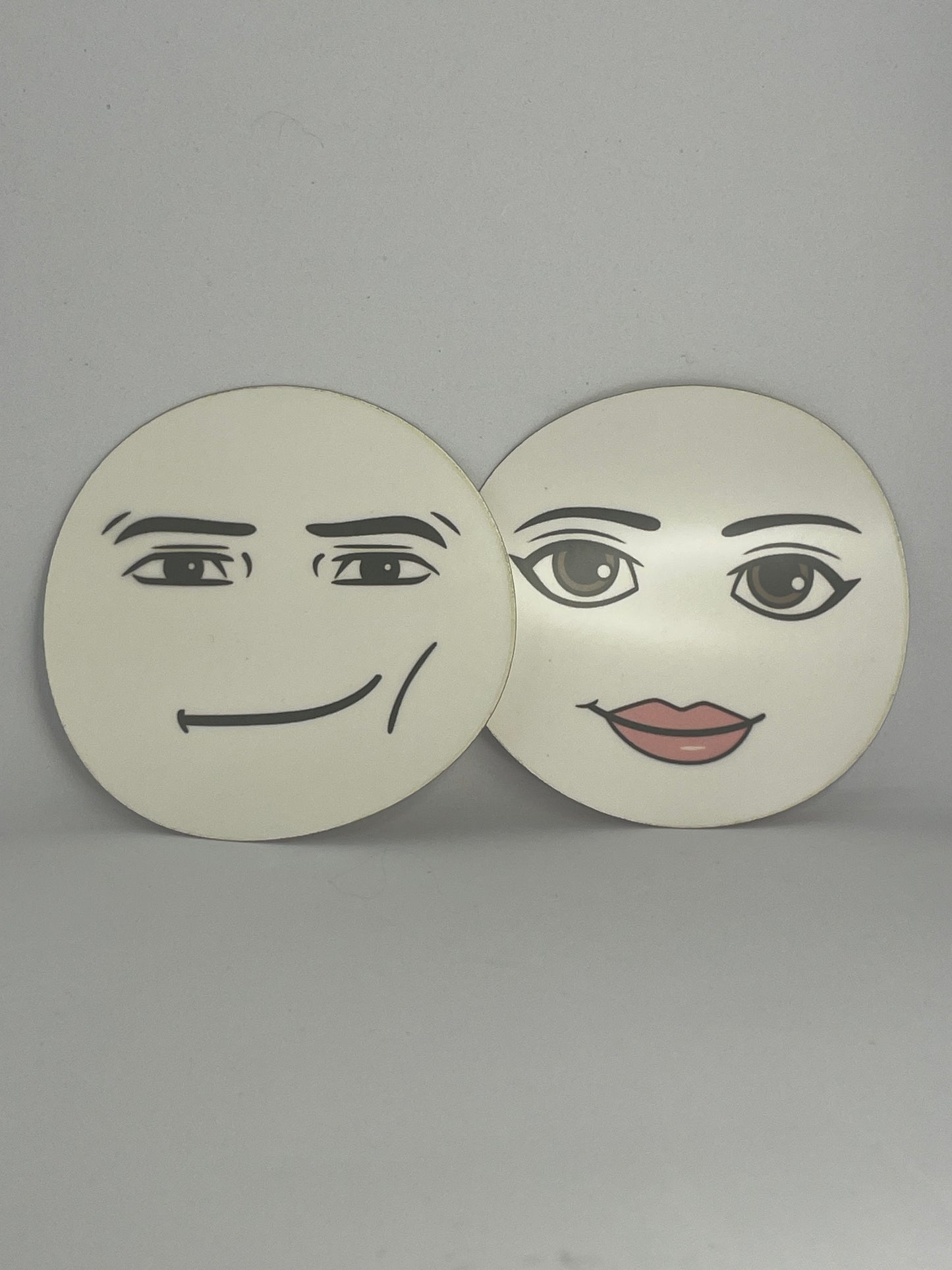 Meme Man AND Woman Face CLEAR STICKER