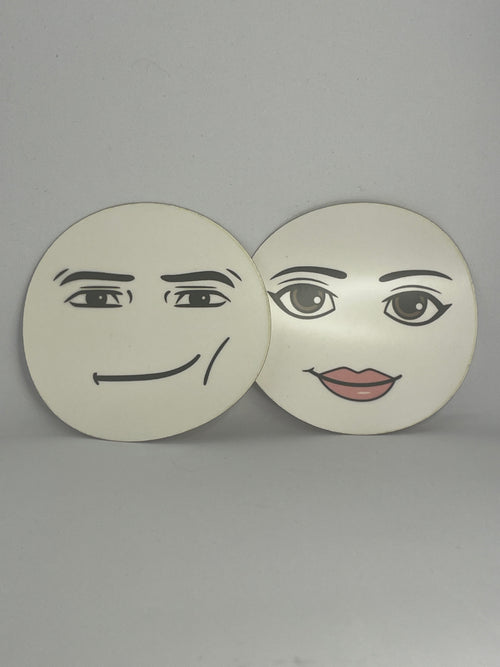 Meme Man AND Woman Face CLEAR STICKER