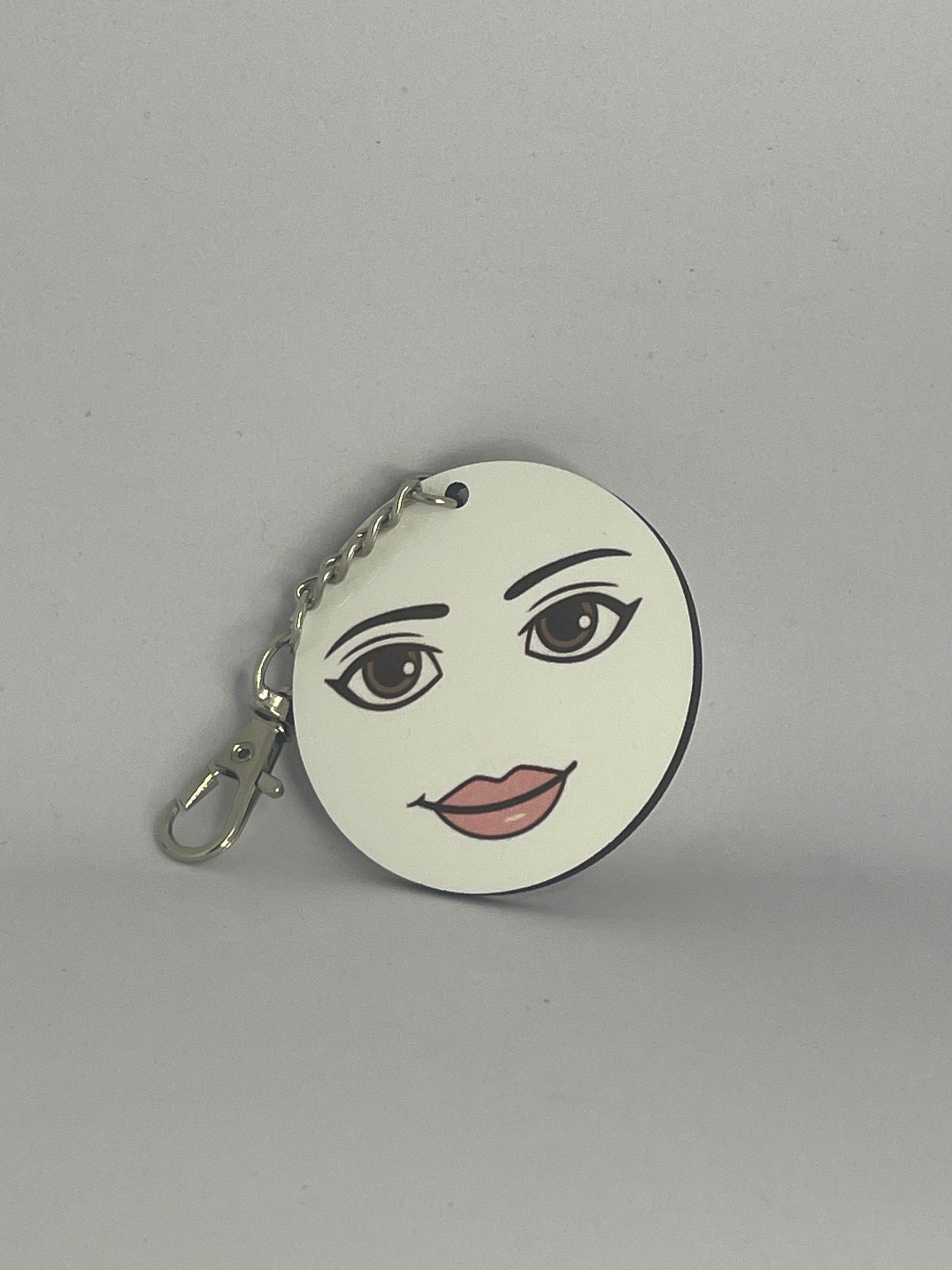 Meme Man Face and Woman Face KEYCHAIN