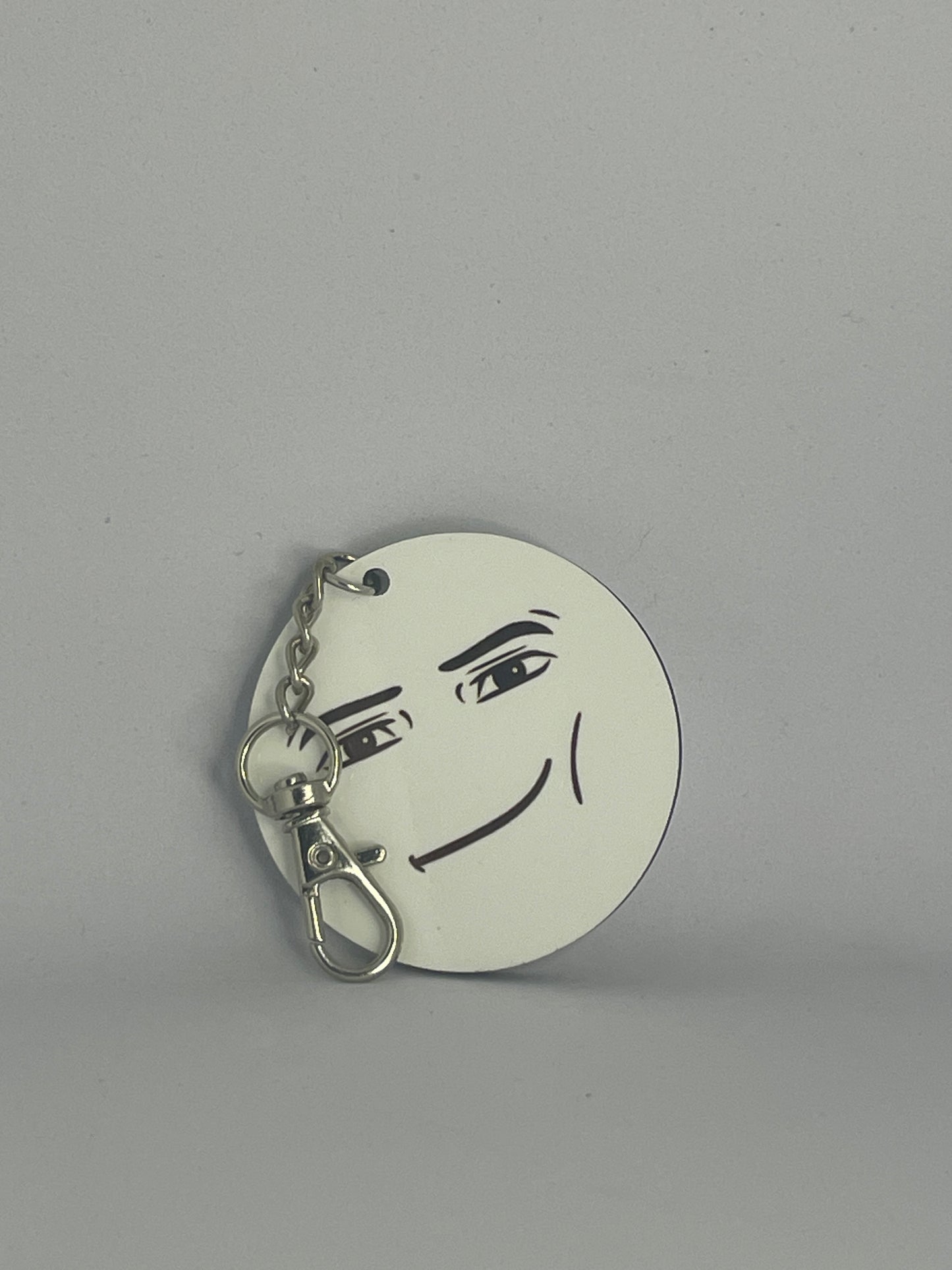 Meme Man Face and Woman Face KEYCHAIN