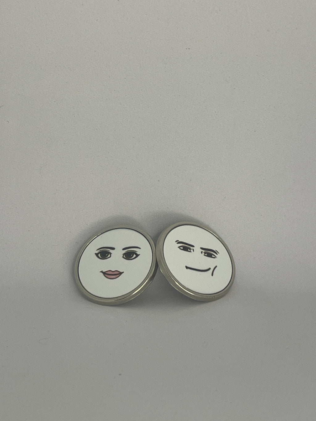 Meme Man Face AND Woman Face Pin