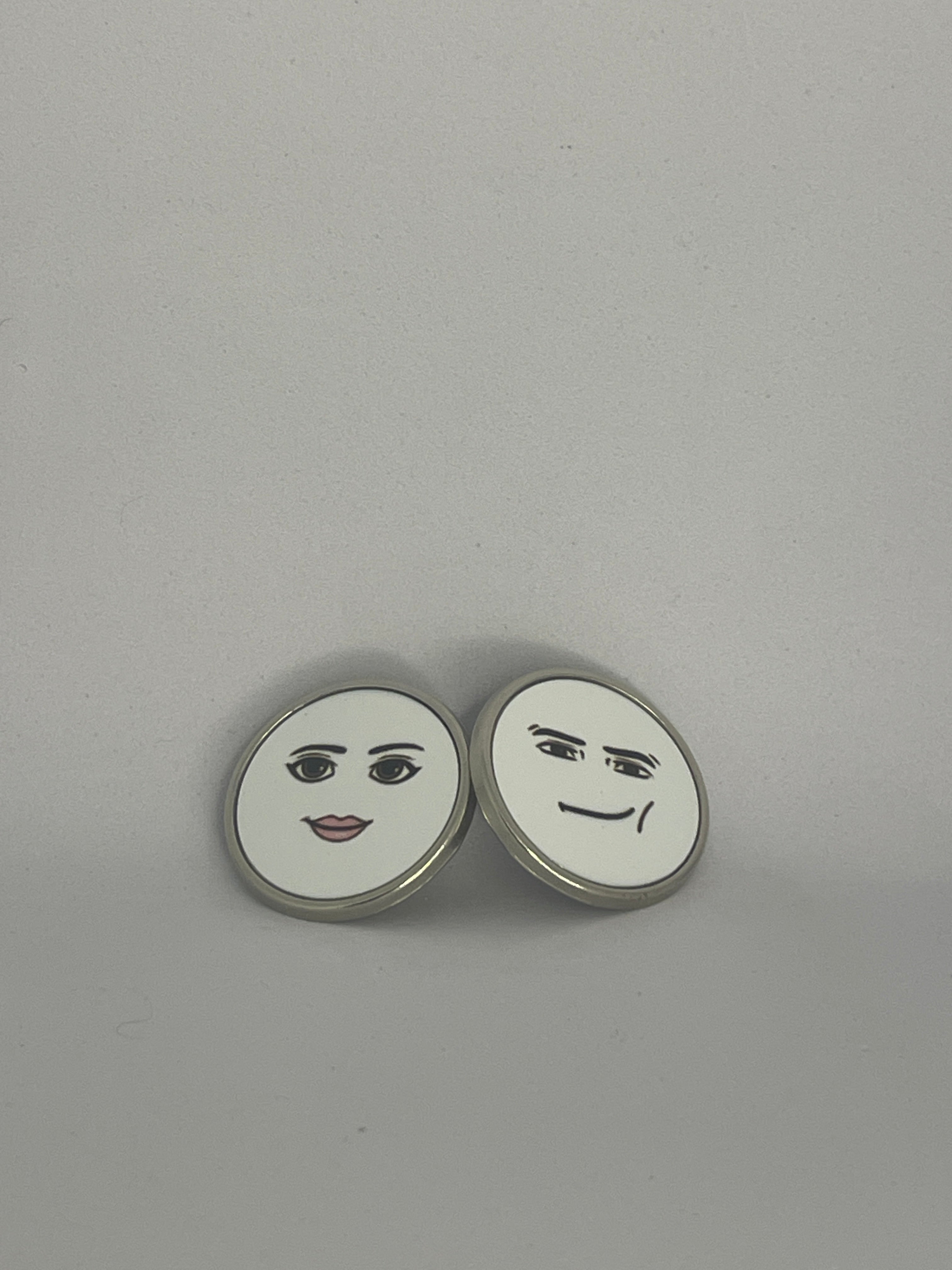 Meme Man Face AND Woman Face Pin