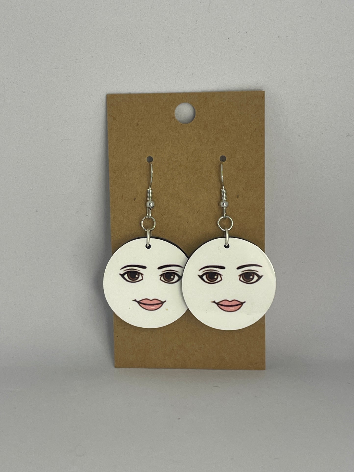 Meme Woman Face Earrings