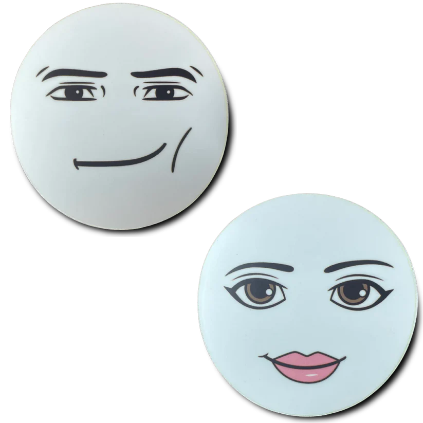 Meme Man AND Woman Face CLEAR STICKER