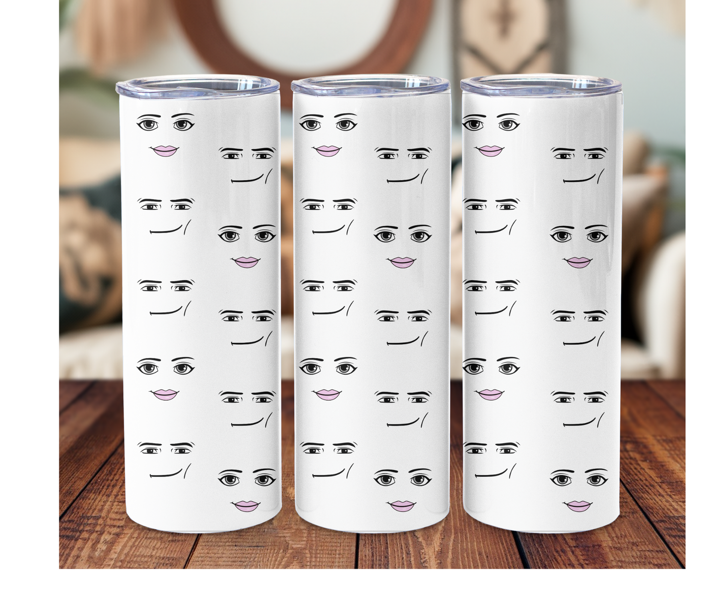 Meme Man and Woman Face Tumbler Bottle