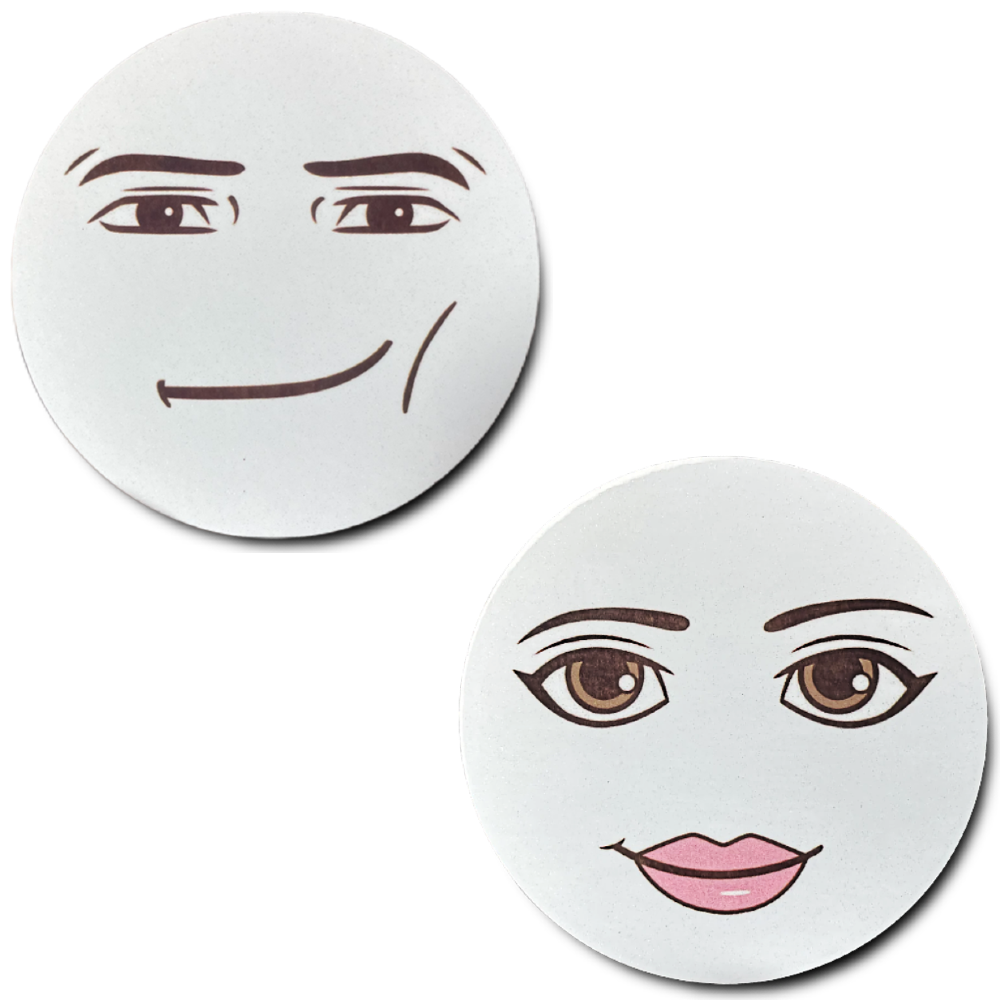 Meme Man AND Woman Face GLITTERY MAGNET