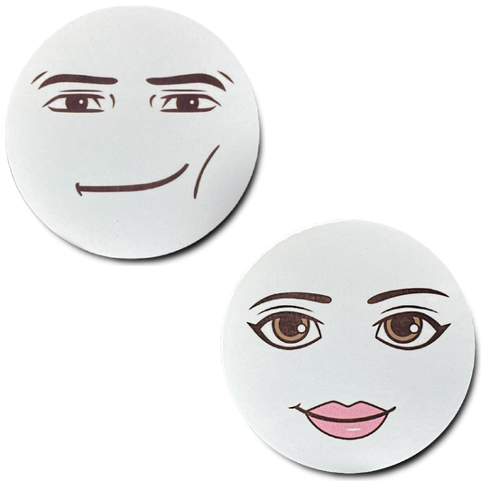 Meme Man AND Woman Face GLITTERY MAGNET