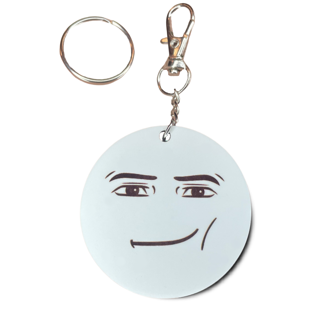 Meme Man Face and Woman Face KEYCHAIN