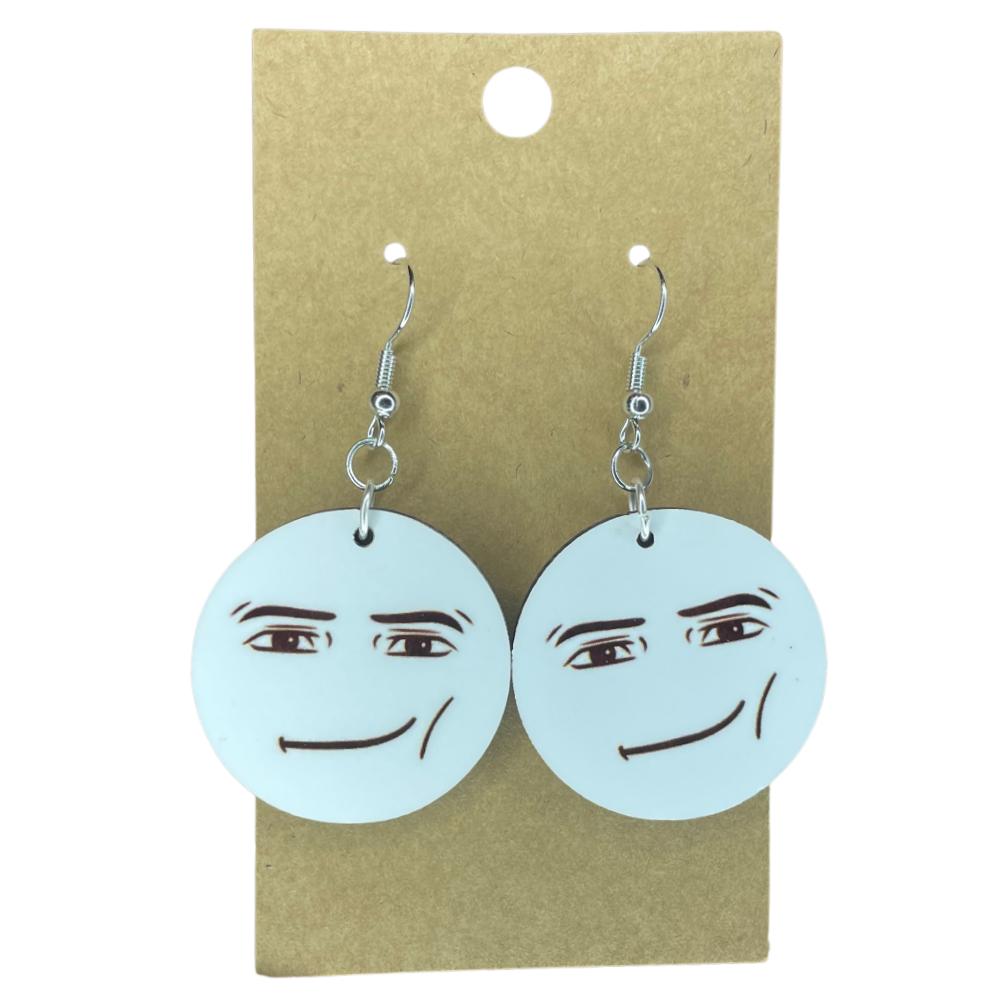 Meme Man Face Earrings