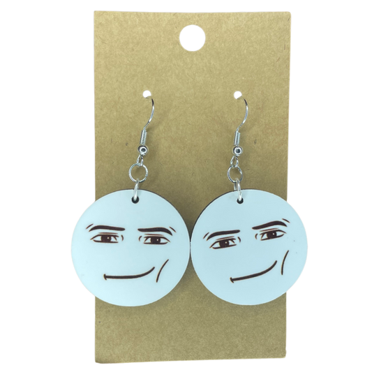 Meme Man Face Earrings