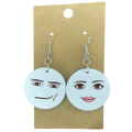 Meme Man Face and Woman Face Earrings