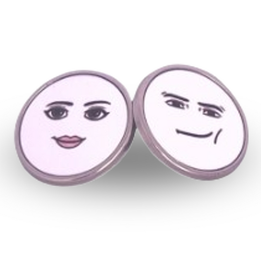 Meme Man Face AND Woman Face Pin