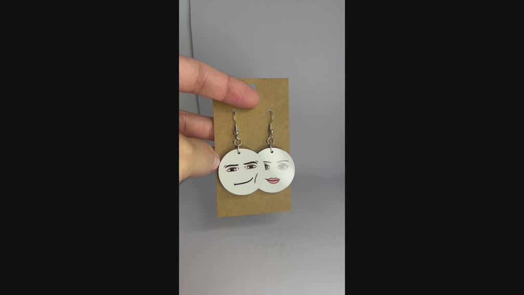 Meme Woman Face Earrings
