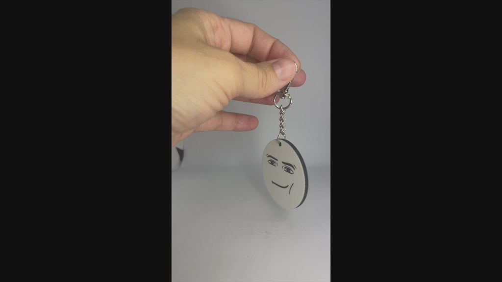 Meme Man Face and Woman Face KEYCHAIN