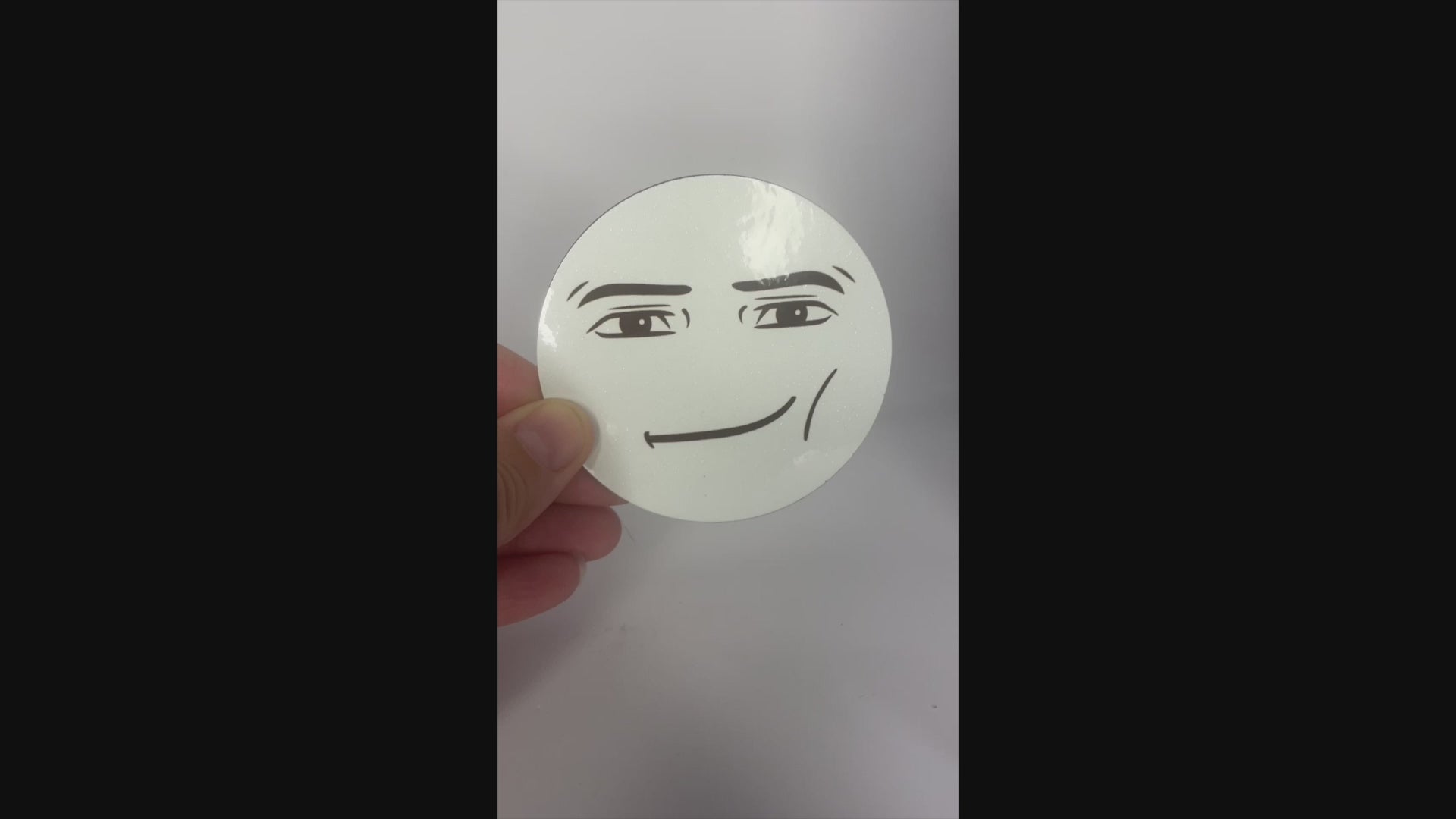 Meme Man Face GLITTERY MAGNET
