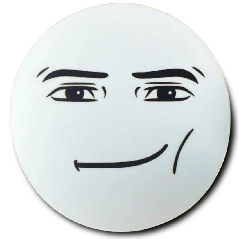 Meme Man Face WHITE STICKER