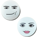 Meme Man AND Woman Face WHITE STICKER
