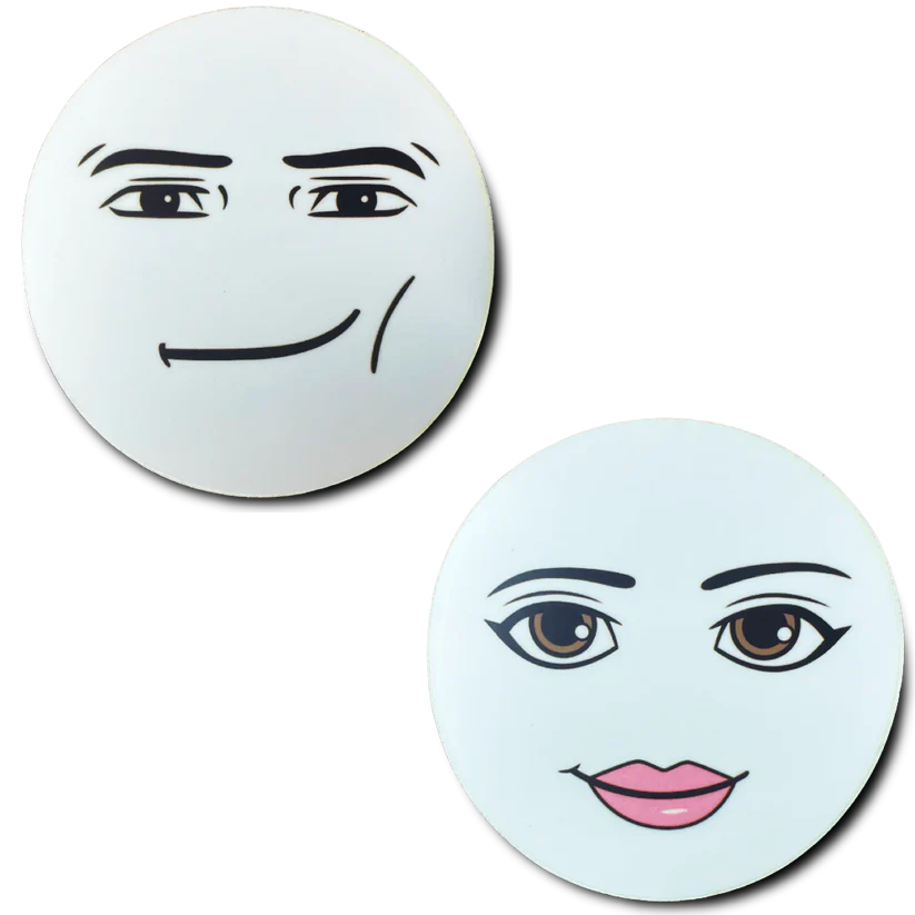Meme Man AND Woman Face WHITE STICKER