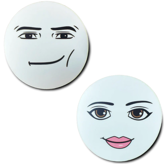 Meme Man AND Woman Face WHITE STICKER