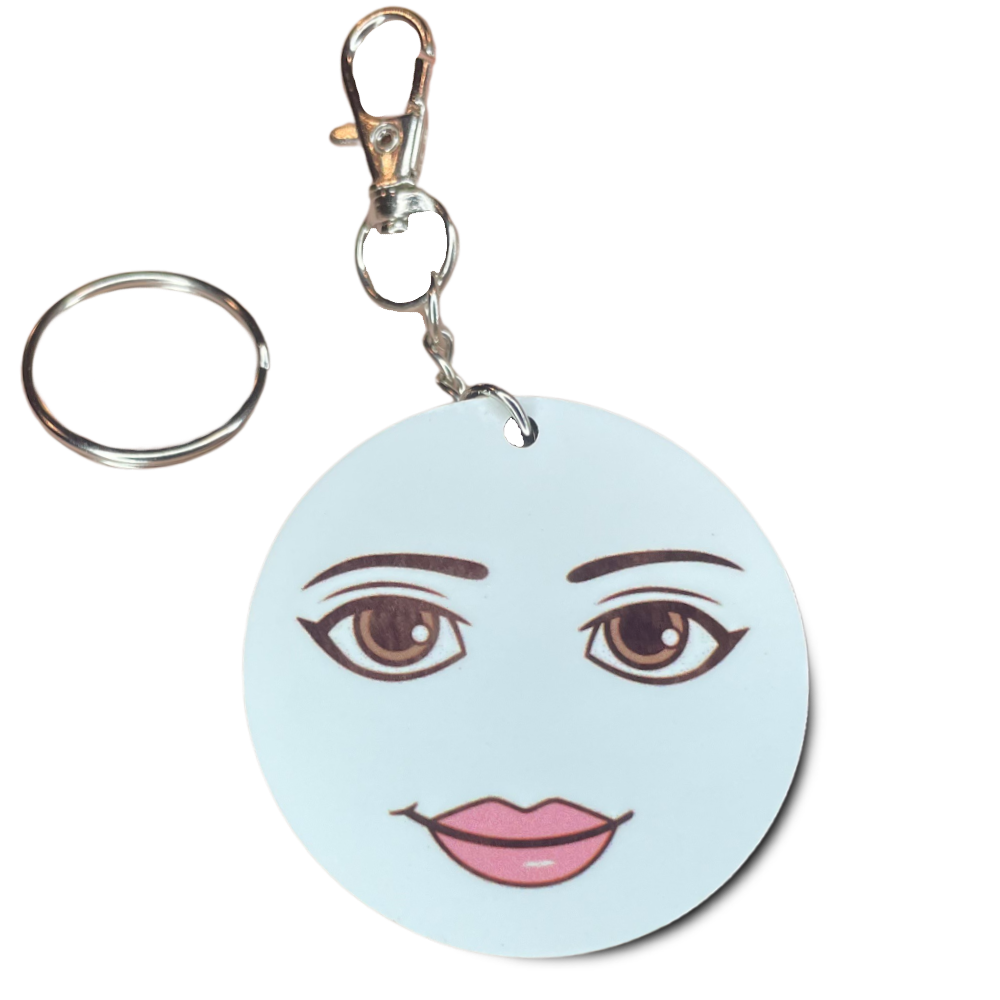 Meme Man Face and Woman Face KEYCHAIN