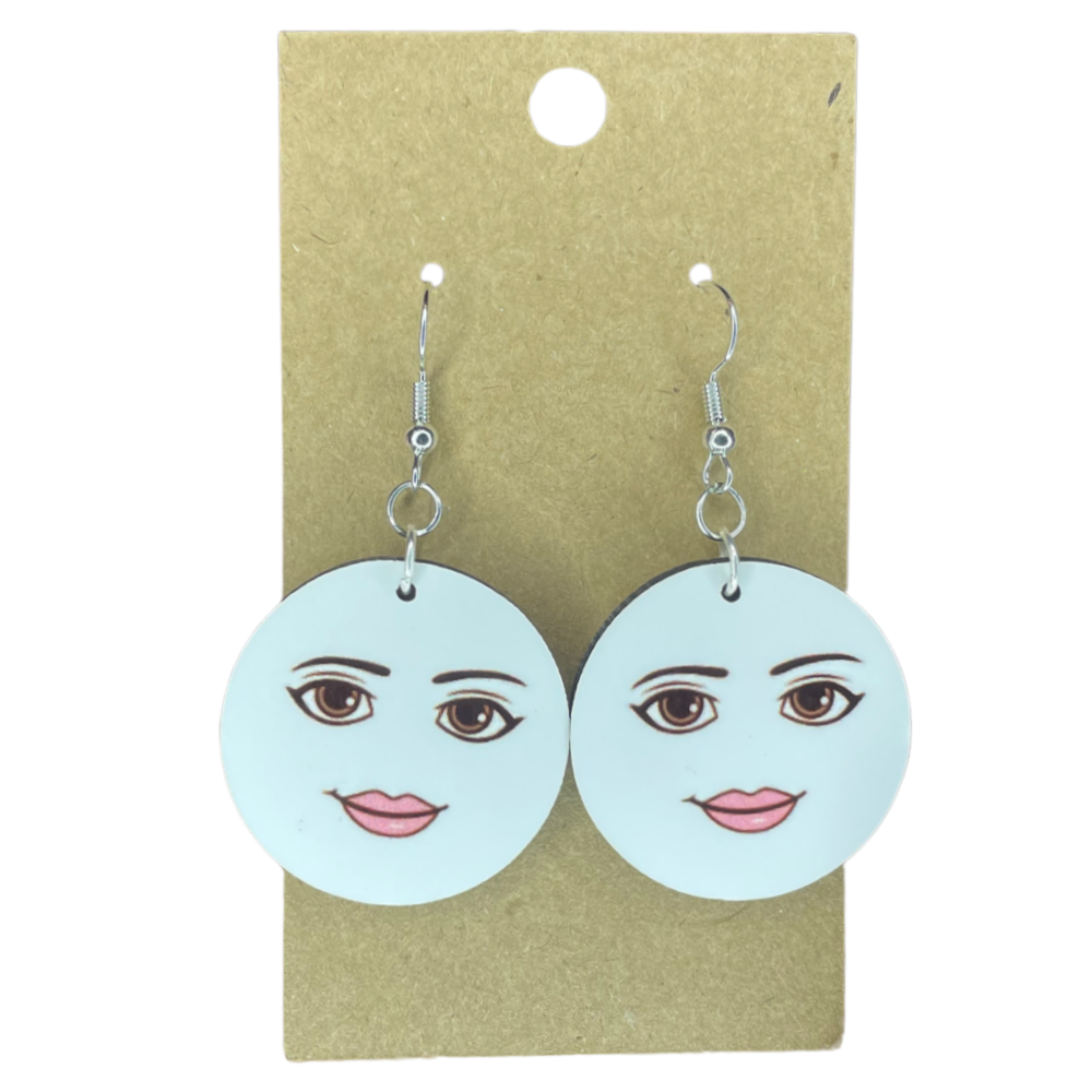 Meme Woman Face Earrings