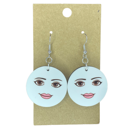 Meme Woman Face Earrings